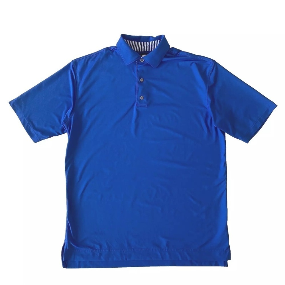 FootJoy FJ Golf Polo Shirt Men's L Blue Short Sleeve Logo
